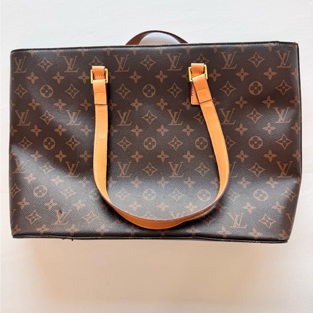 Authentic LOUIS VUITTON Vintage Luco Tote Bag Monogram Brown Logo LV - Picture 14 of 14